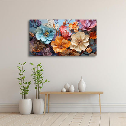 DFOLS Enchantment Garden Bloom Canvas Wall Painting – Floral Modern Wall Art