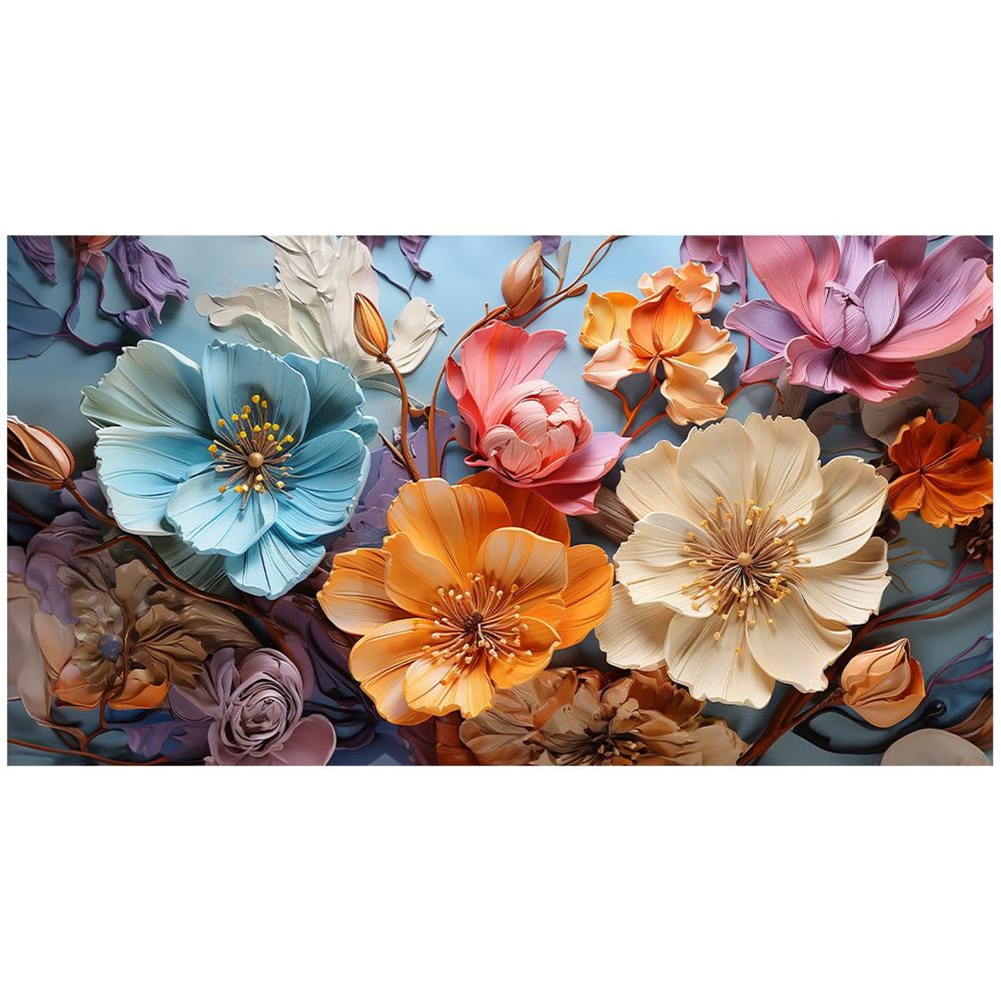 DFOLS Enchantment Garden Bloom Canvas Wall Painting – Floral Modern Wall Art