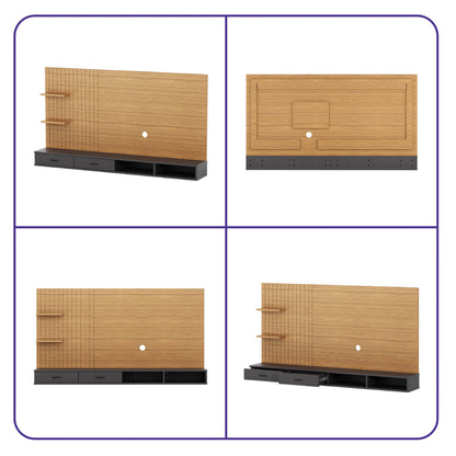 DFOLS Brisq Modern Engineered Wood TV Unit with Storage & Display Shelves