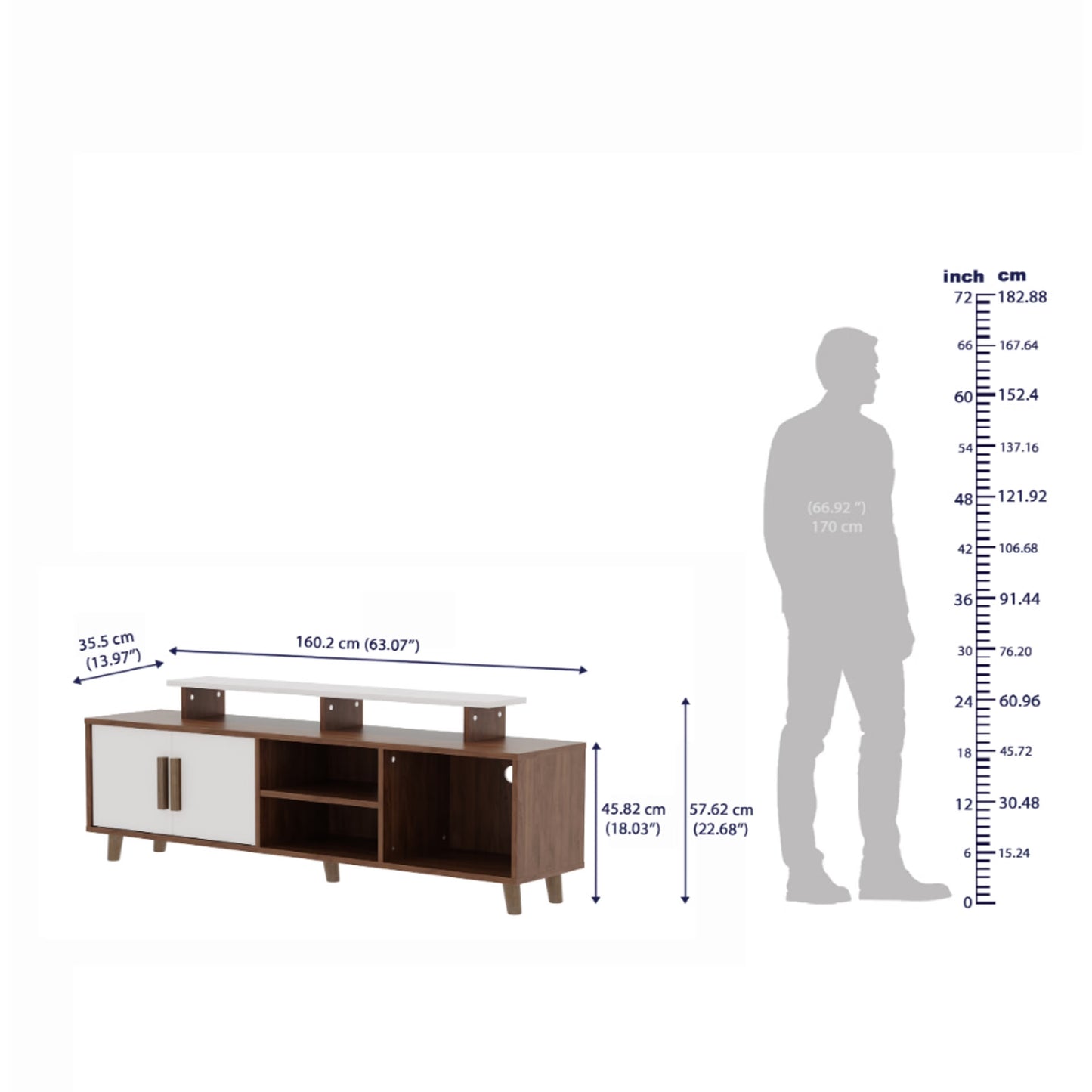 DFOLS Eris Modern Engineered Wood TV Unit with Cabinet Storage