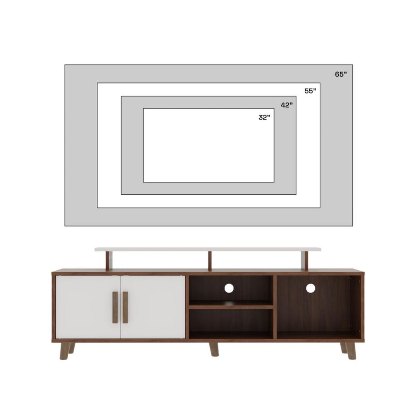 DFOLS Eris Modern Engineered Wood TV Unit with Cabinet Storage