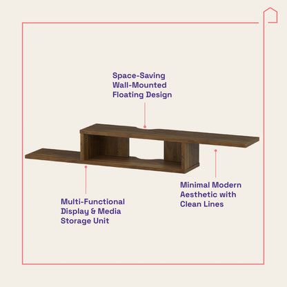 DFOLS Flowen Floating Engineered Wood TV Unit in Columbain Walnut Finish