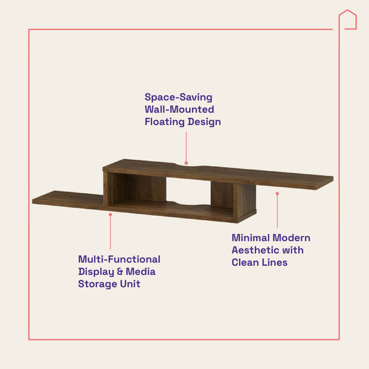 DFOLS Flowen Floating Engineered Wood TV Unit in Columbain Walnut Finish