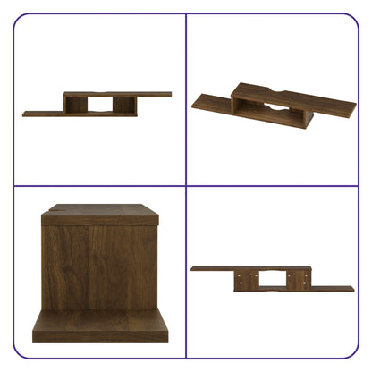 DFOLS Flowen Floating Engineered Wood TV Unit in Columbain Walnut Finish