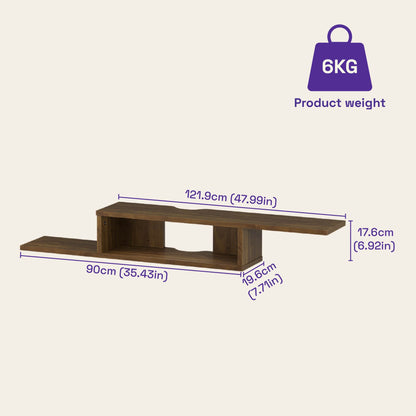 DFOLS Flowen Floating Engineered Wood TV Unit in Columbain Walnut Finish