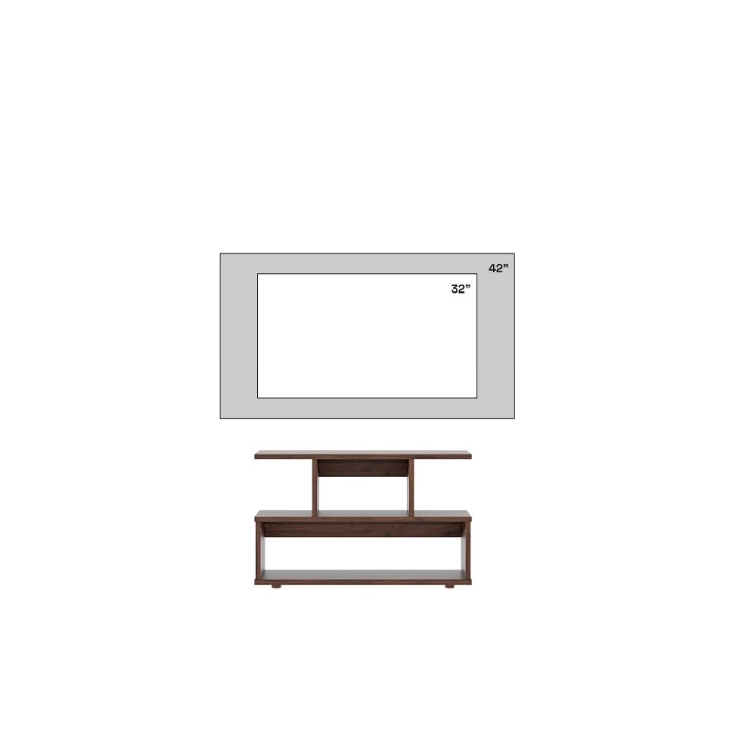 DFOLS Heist Modern Engineered Wood TV Unit with Open Storage Shelves
