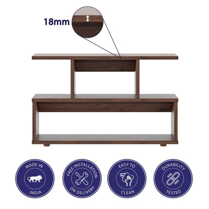 DFOLS Heist Modern Engineered Wood TV Unit with Open Storage Shelves