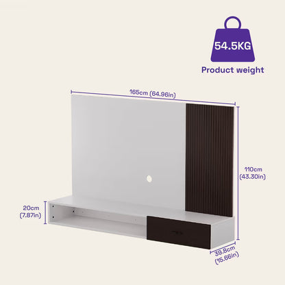 DFOLS Iverra Modern Floating Engineered Wood TV Unit with Storage Drawer