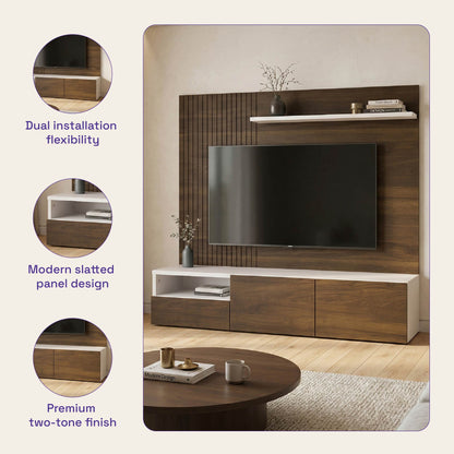 DFOLS Nuevo Modern Engineered Wood TV Unit with Storage Cabinet