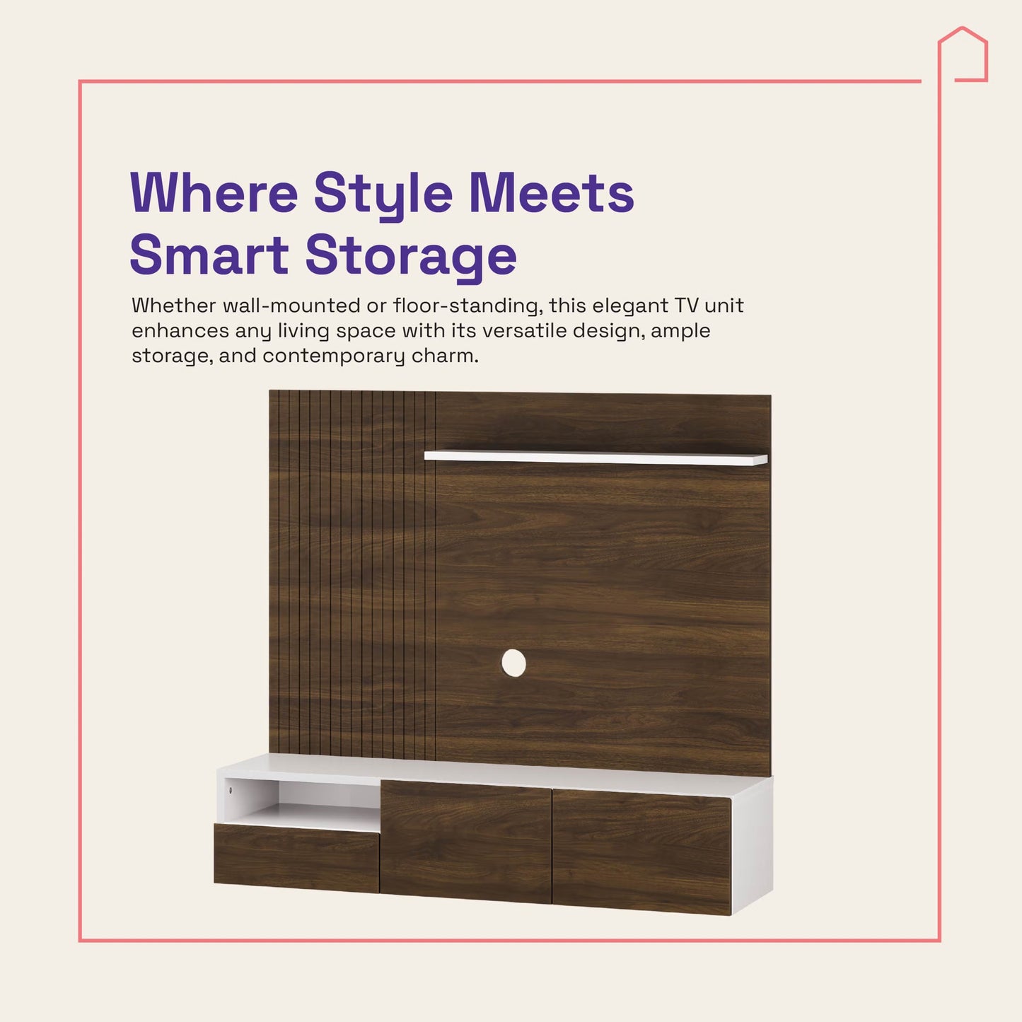 DFOLS Nuevo Modern Engineered Wood TV Unit with Storage Cabinet