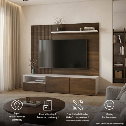 DFOLS Nuevo Modern Engineered Wood TV Unit with Storage Cabinet