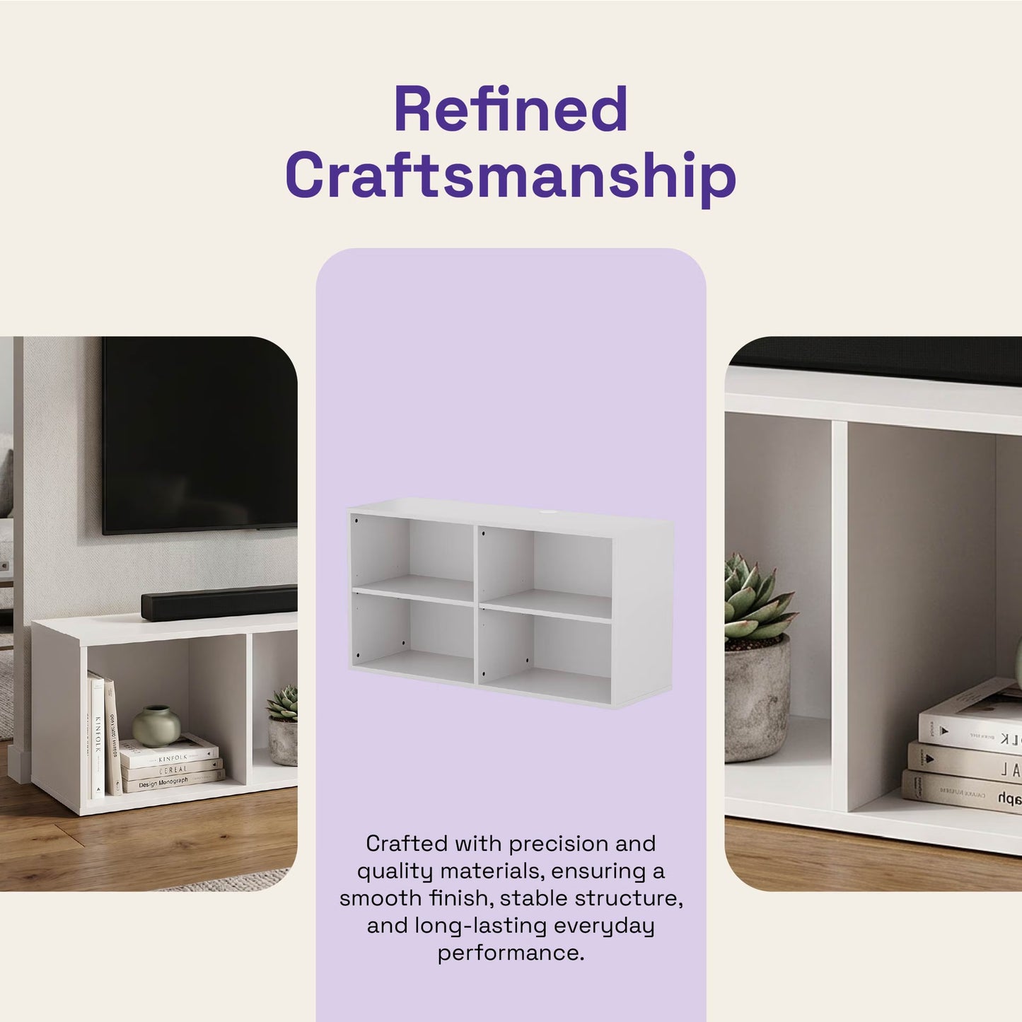 DFOLS Purion Modern Engineered Wood TV Unit in Frosty White Finish