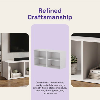 DFOLS Purion Modern Engineered Wood TV Unit in Frosty White Finish