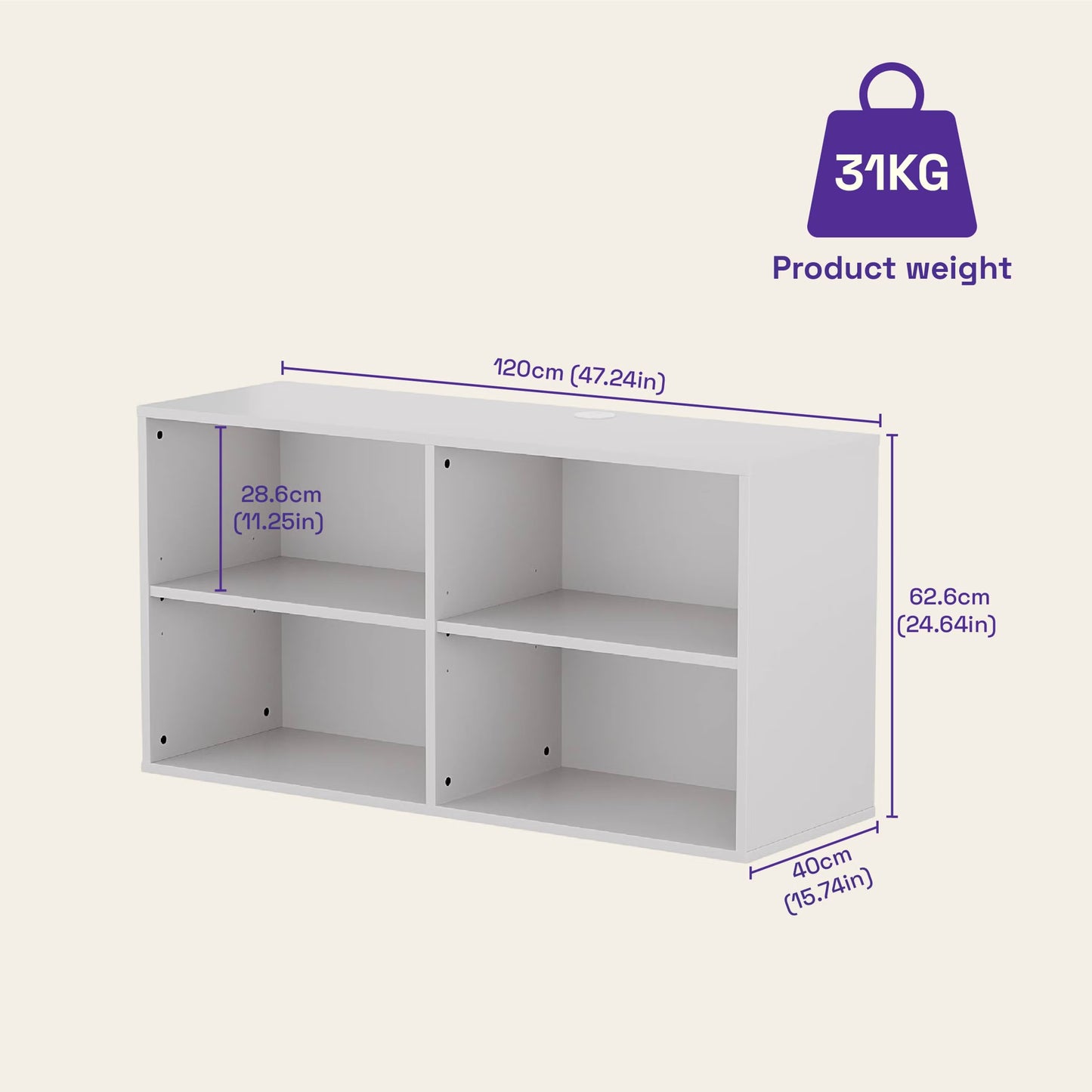 DFOLS Purion Modern Engineered Wood TV Unit in Frosty White Finish