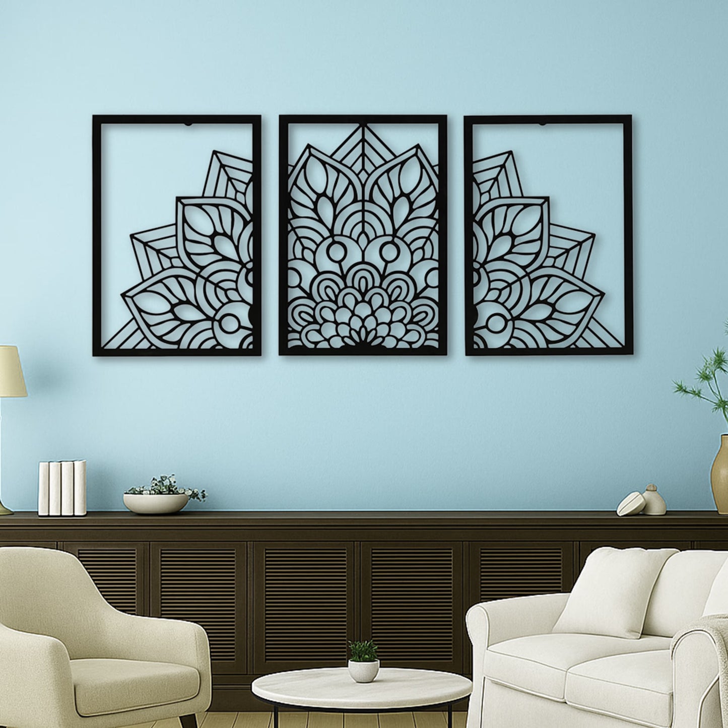 DFOLS Astrava Metal Wall Art – Modern Floral Laser Cut Décor