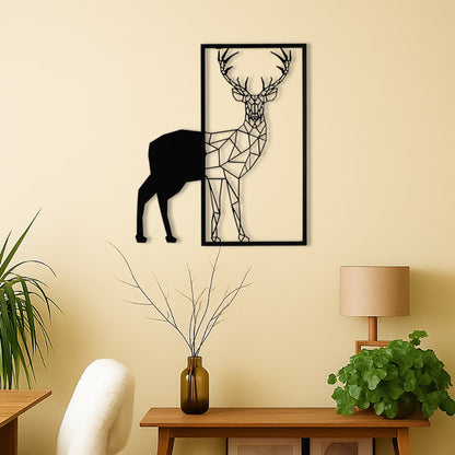 DFOLS Geometric Deer Metal Wall Art – Modern Abstract Décor