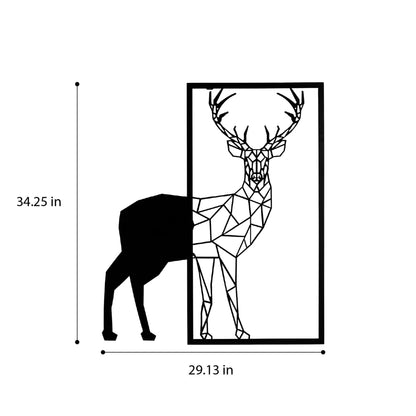 DFOLS Geometric Deer Metal Wall Art – Modern Abstract Décor