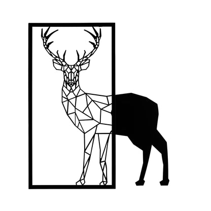 DFOLS Geometric Deer Metal Wall Art – Modern Abstract Décor