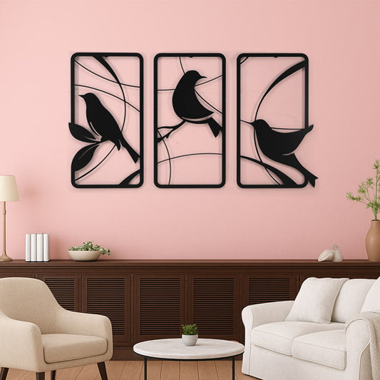 DFOLS Abstract Birds Metal Wall Art Set – Modern Laser Cut Décor