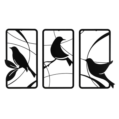 DFOLS Abstract Birds Metal Wall Art Set – Modern Laser Cut Décor