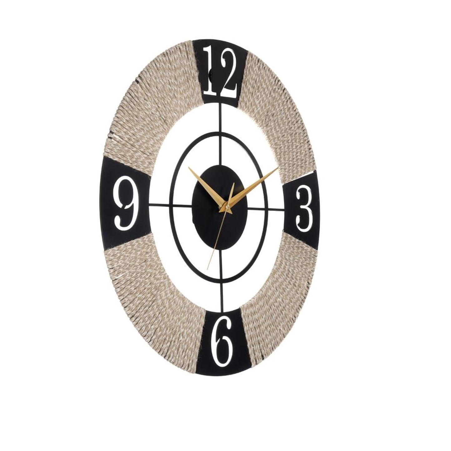 DFOLS Aeon Jute Metal Wall Clock – Black 16 Inch