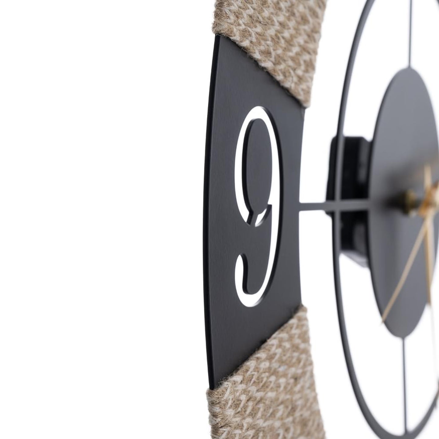 DFOLS Aeon Jute Metal Wall Clock – Black 16 Inch