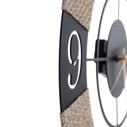 DFOLS Aeon Jute Metal Wall Clock – Black 16 Inch