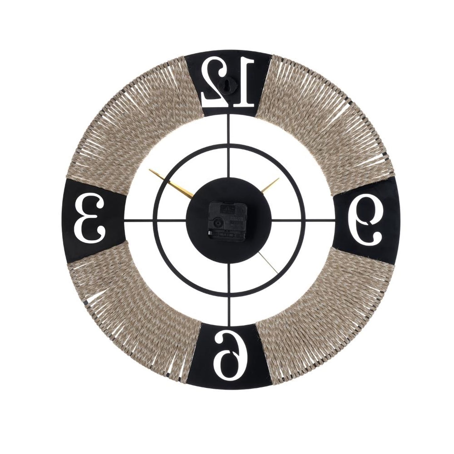DFOLS Aeon Jute Metal Wall Clock – Black 16 Inch