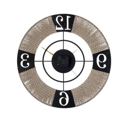 DFOLS Aeon Jute Metal Wall Clock – Black 16 Inch
