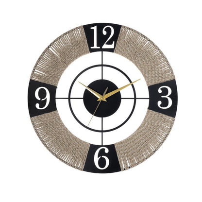 DFOLS Aeon Jute Metal Wall Clock – Black 16 Inch