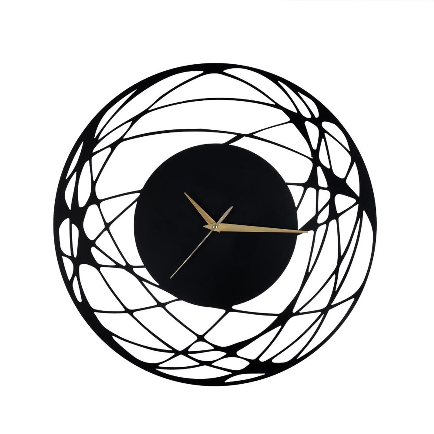 DFOLS Astralis Metal Wall Clock – Abstract Black 16 Inch