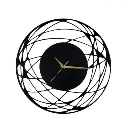 DFOLS Astralis Metal Wall Clock – Abstract Black 16 Inch