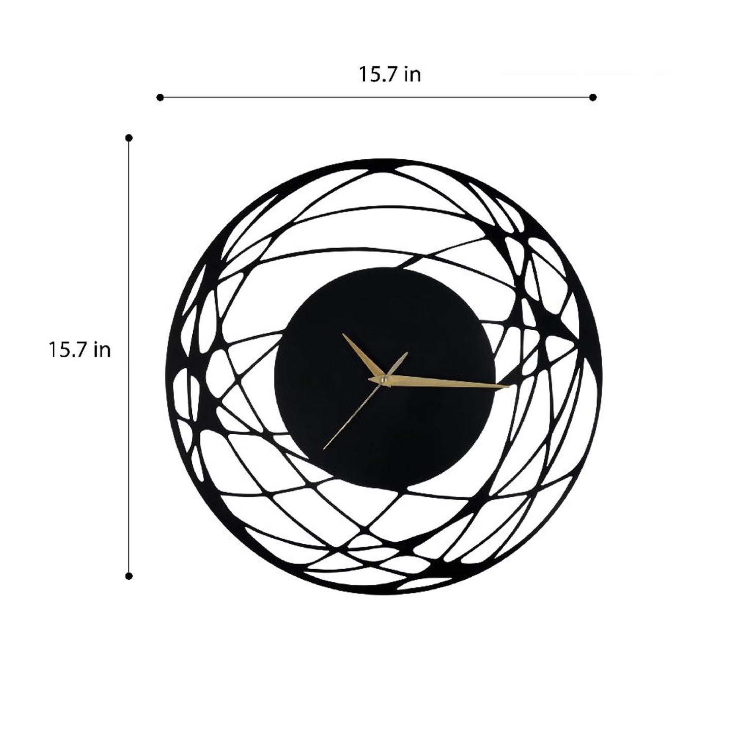 DFOLS Astralis Metal Wall Clock – Abstract Black 16 Inch