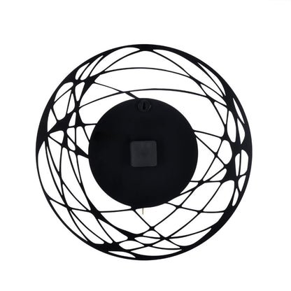 DFOLS Astralis Metal Wall Clock – Abstract Black 16 Inch