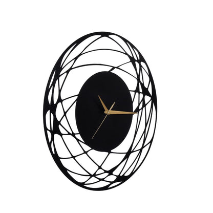 DFOLS Astralis Metal Wall Clock – Abstract Black 16 Inch