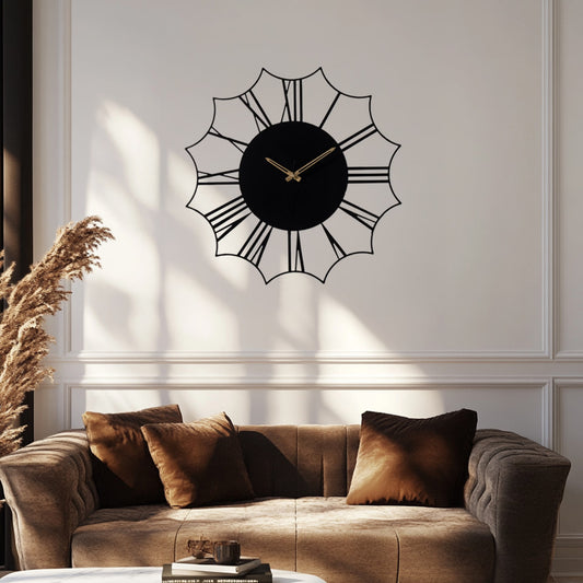 DFOLS Augustus Modern Metal Analog Wall Clock – Black 16 Inch