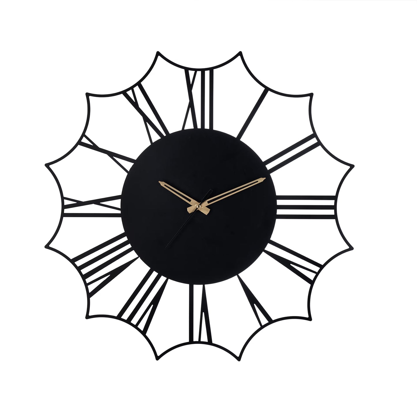 DFOLS Augustus Modern Metal Analog Wall Clock – Black 16 Inch