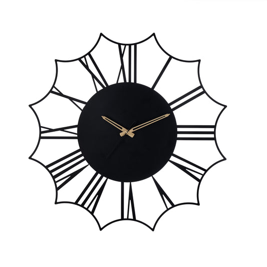 DFOLS Augustus Modern Metal Analog Wall Clock – Black 16 Inch