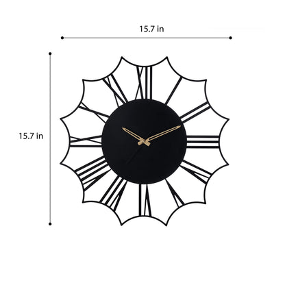 DFOLS Augustus Modern Metal Analog Wall Clock – Black 16 Inch