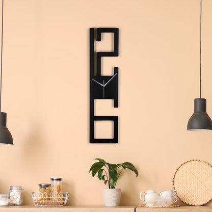 DFOLS Chronelle Wooden Wall Clock – Geometric Black 27 Inch