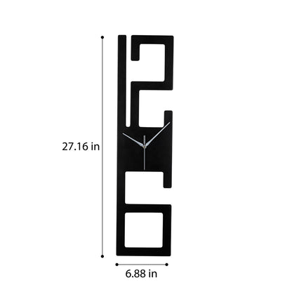 DFOLS Chronelle Wooden Wall Clock – Geometric Black 27 Inch