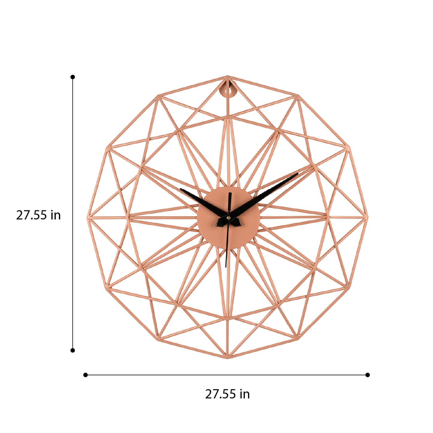 DFOLS Cirqlo Modern Metal Wall Clock – Peach Finish 20 Inch