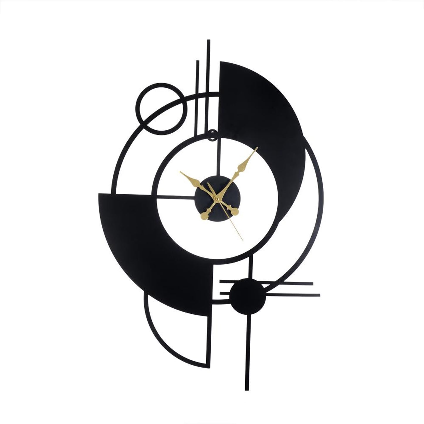 DFOLS Eclipse Abstract Metal Wall Clock – Black 30 Inch
