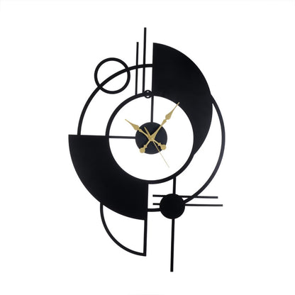 DFOLS Eclipse Abstract Metal Wall Clock – Black 30 Inch