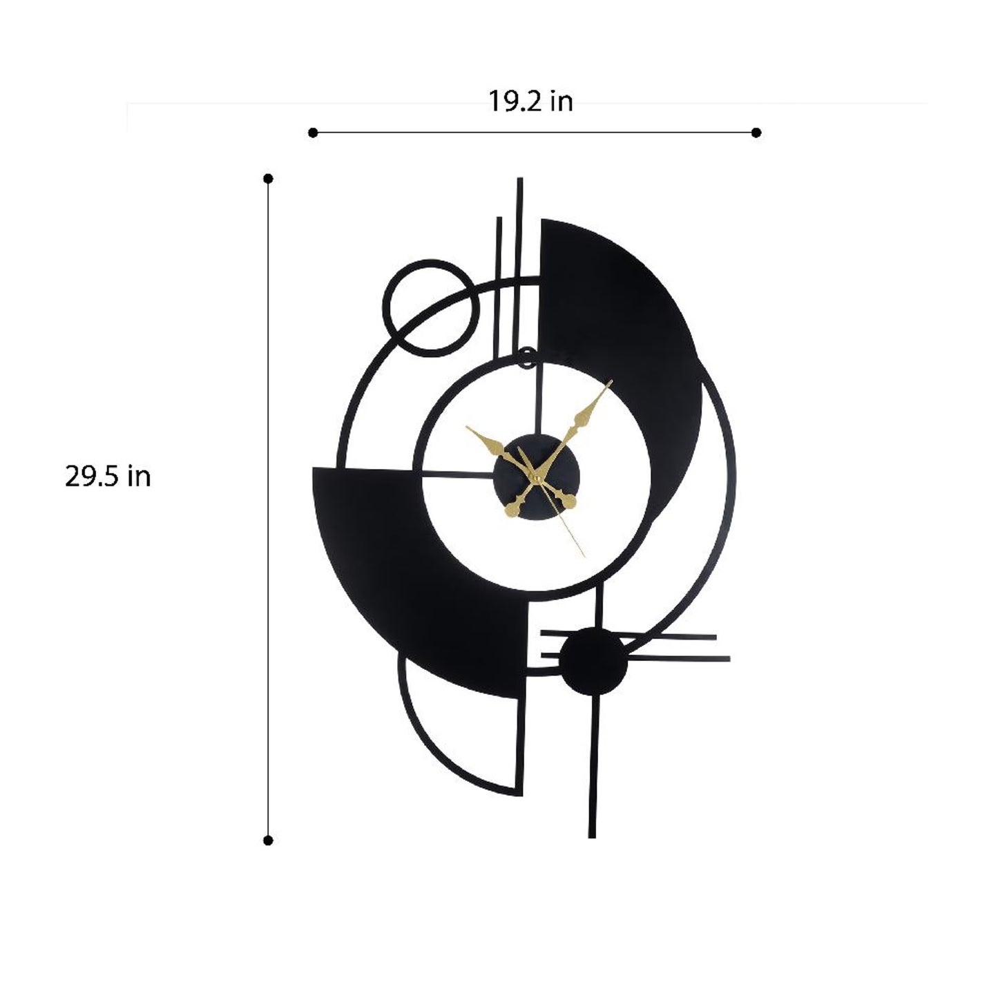 DFOLS Eclipse Abstract Metal Wall Clock – Black 30 Inch