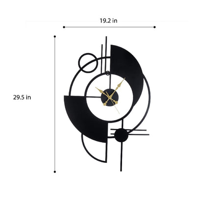 DFOLS Eclipse Abstract Metal Wall Clock – Black 30 Inch