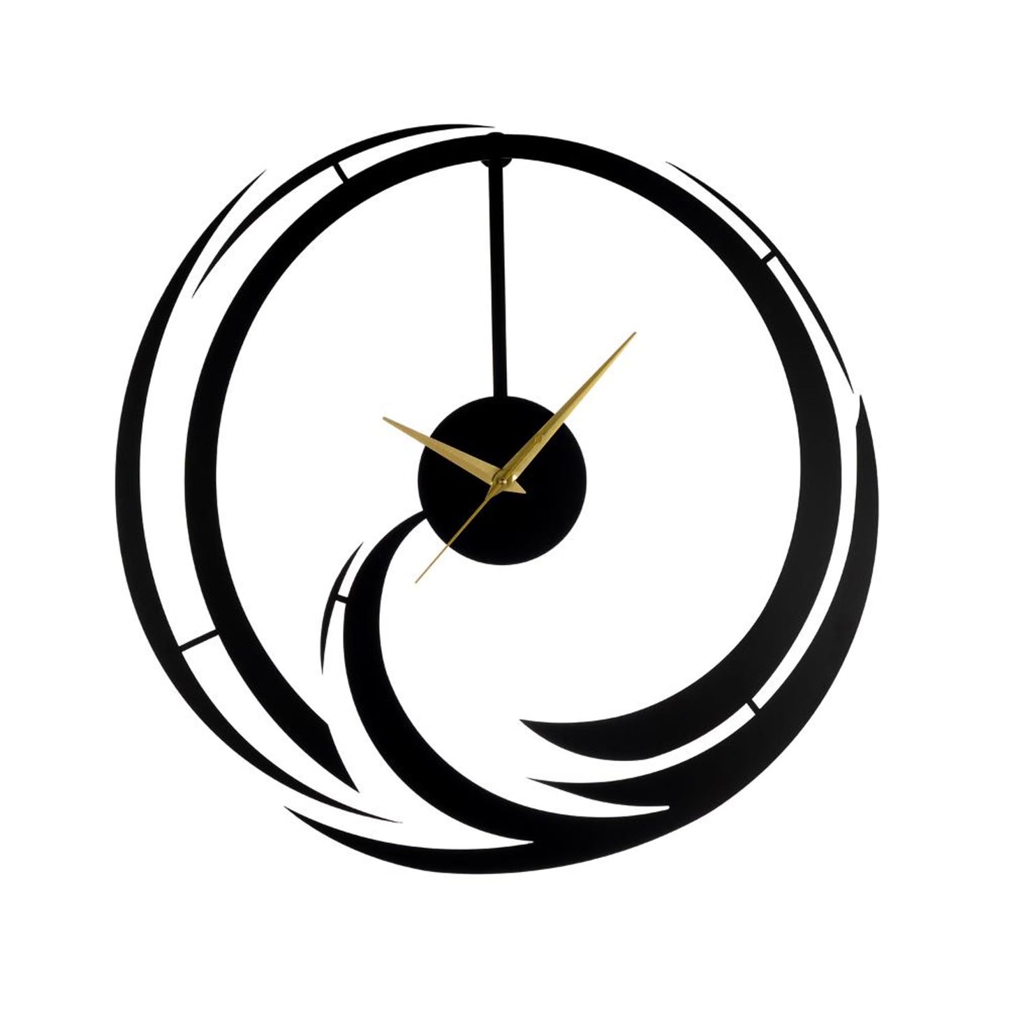 DFOLS Eternia Abstract Metal Wall Clock – Black 16 Inch