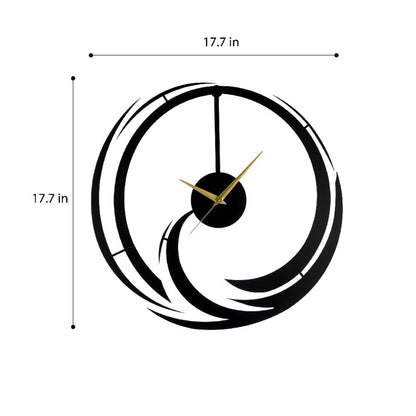 DFOLS Eternia Abstract Metal Wall Clock – Black 16 Inch