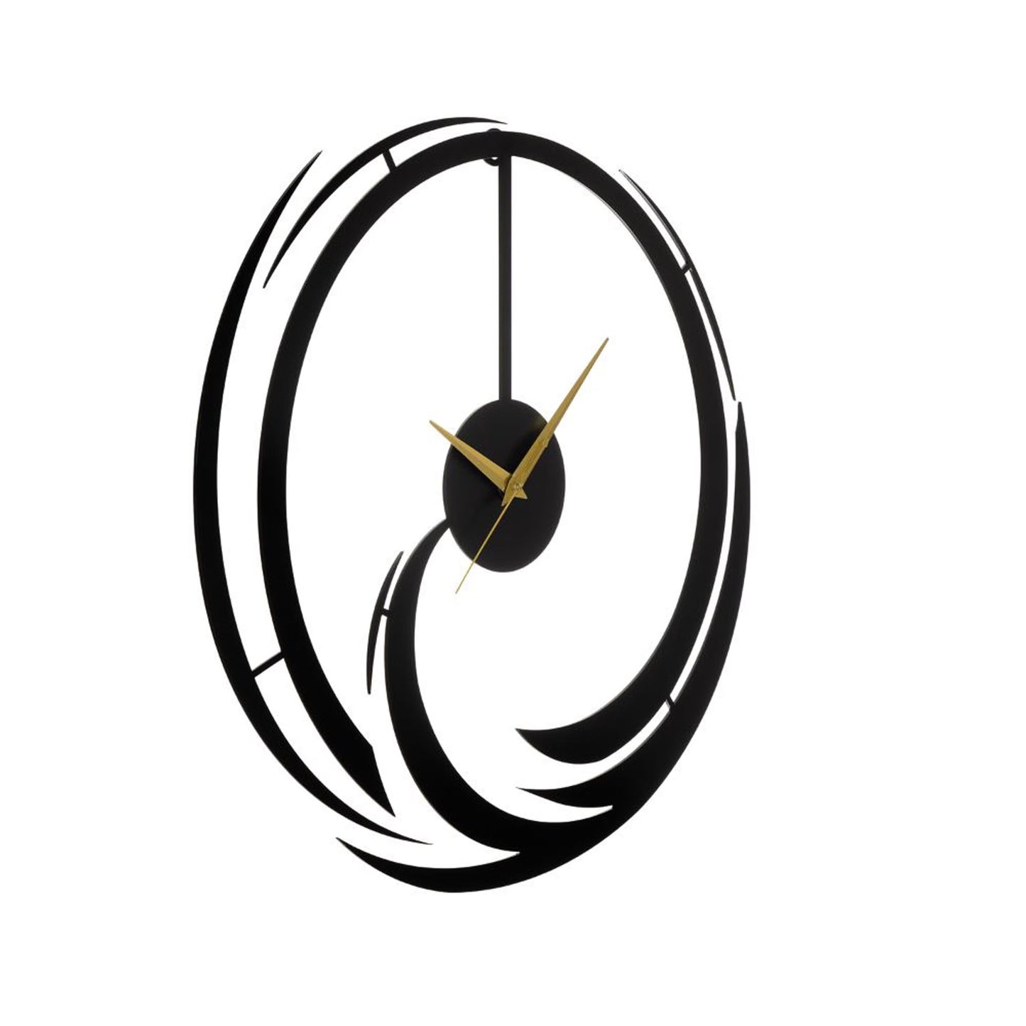 DFOLS Eternia Abstract Metal Wall Clock – Black 16 Inch