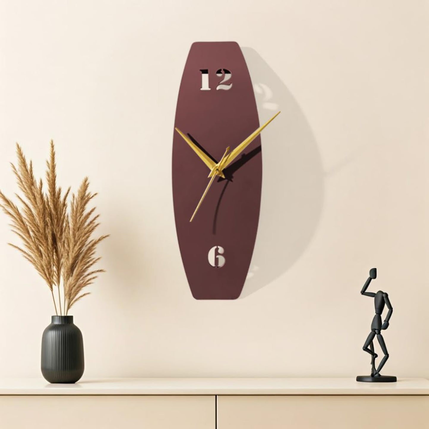 DFOLS Fleur Metal Wall Clock – Minimal Grey 18 Inch